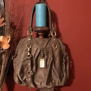 JPK Paris 75!! Gorgeous Olive/Taupe Leather Trimmed Bag